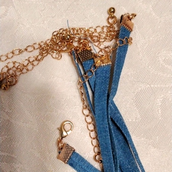 7 Denim Chokers  BOUTIQUE SUPPLY Bridesmaid Party Gifts Birthday Modern Necklace - Picture 6 of 6